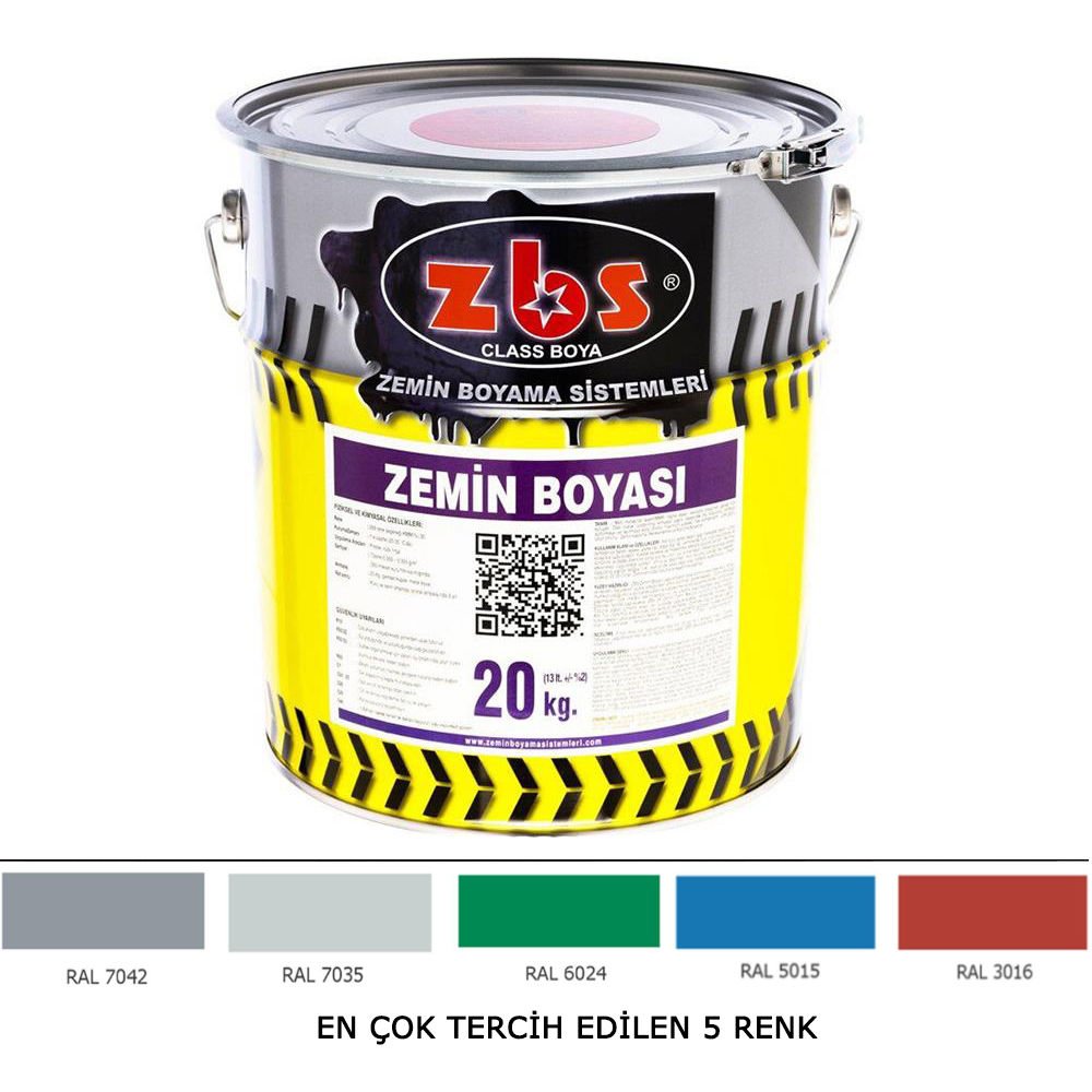 Zbs Zemin Boyası 20 Kg - (Türkiye'nin En Çok Satan, İlk ve Tek Zemin Boyası) 7035