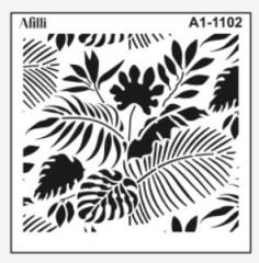 Afilli Stencil A1-1102 Tropikal Yapraklar 30x30 cm