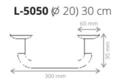 L-5050 Küvet Tutamağı 30 cm Paslanmaz Krom