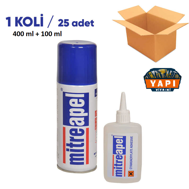 Mitre Apel Hızlı Yapıştırıcı 400 ML + 100 GR  (1 Koli - 25 Adet)