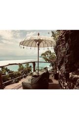 Prodiva Ahşap Ayaklı Dekoratif Bali Şemsiyesi 200 cm- Beyaz