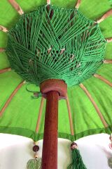 Prodiva Ahşap Ayaklı Dekoratif Bali Şemsiyesi - 80 cm - Yeşil
