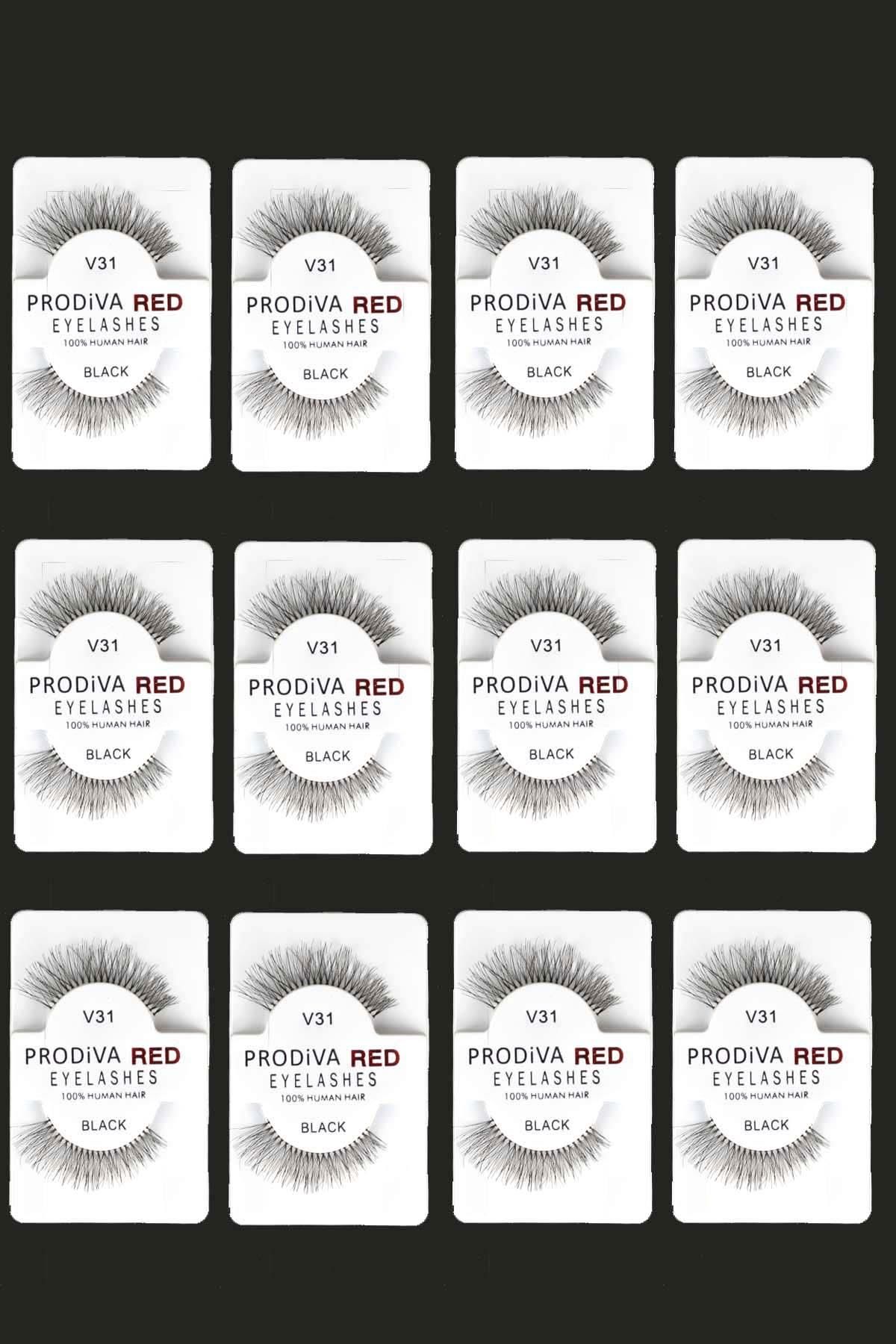 Prodiva Red V31 Eyelashes 12'li Bütün Takma Kirpik