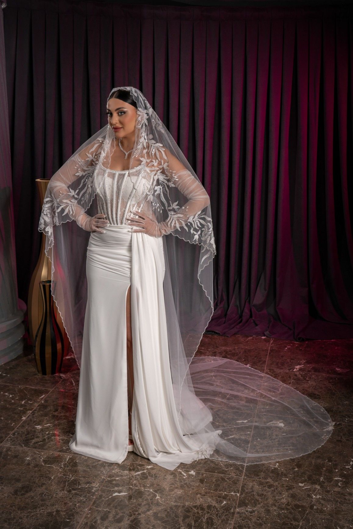 D337 VELO DE NOVIA ESTAMPADO