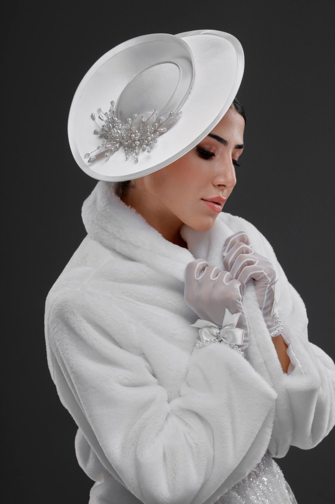 Bridal Cap Wedding Hat Voile WHITE ST670