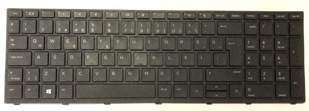 HP Probook 450 G5, 455 G5, 470 G5 Notebook Klavye (Siyah TR)