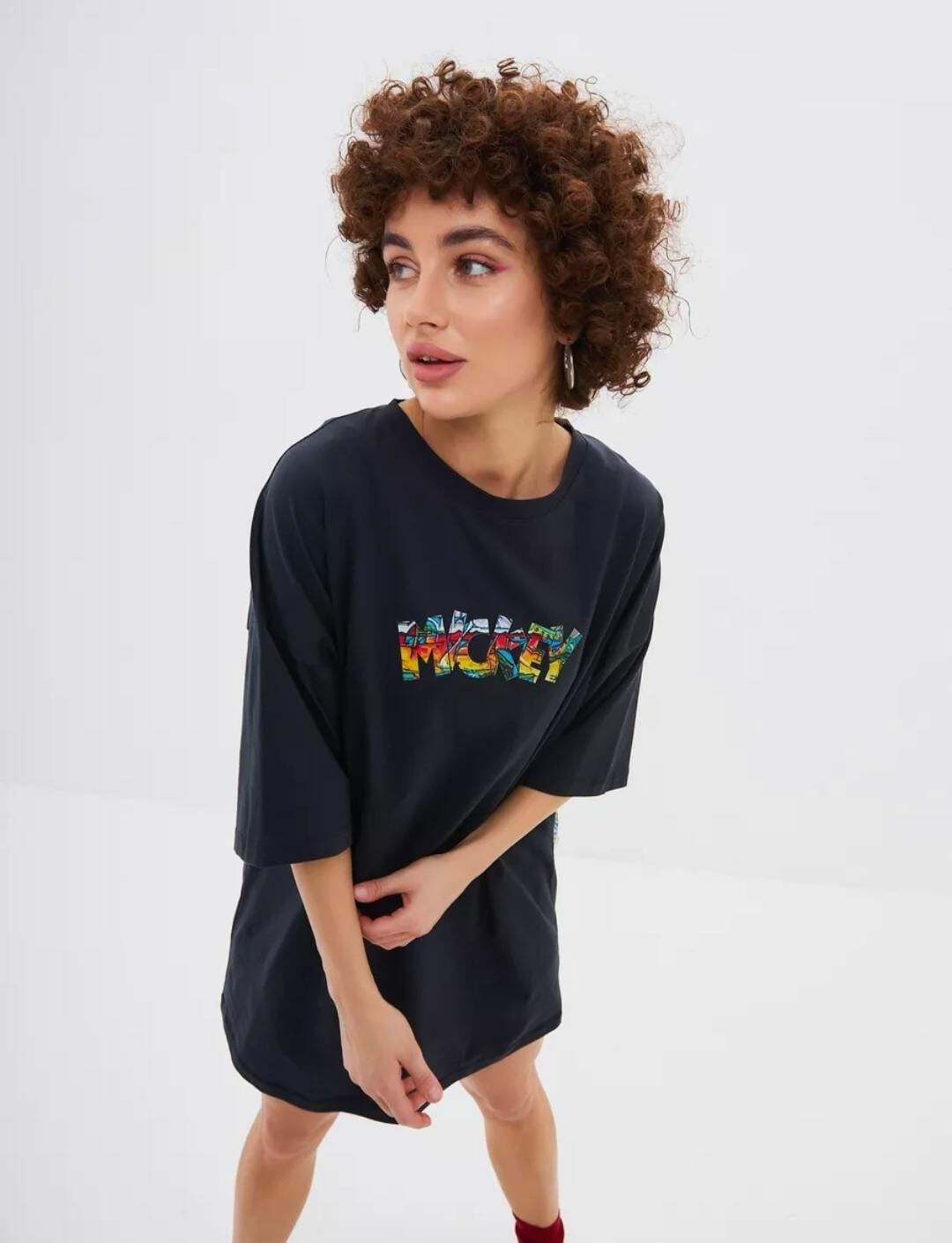 ARKASI DESENLI OVERSIZE T-SHIRT