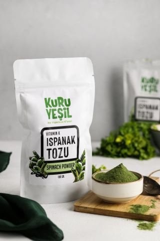 Ispanak Tozu 100 gr - Sebze Tozu, Yerli Ürün, Vegan, Glutensiz, Folat Kaynağı, GDOsuz, Yeşilin Gücü ile Tanışın
