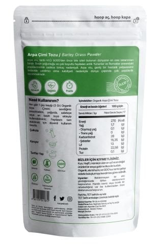 Kuru Yeşil  Arpa Çimi (Arpa Otu) Tozu 50 GR - Barleygrass Powder
