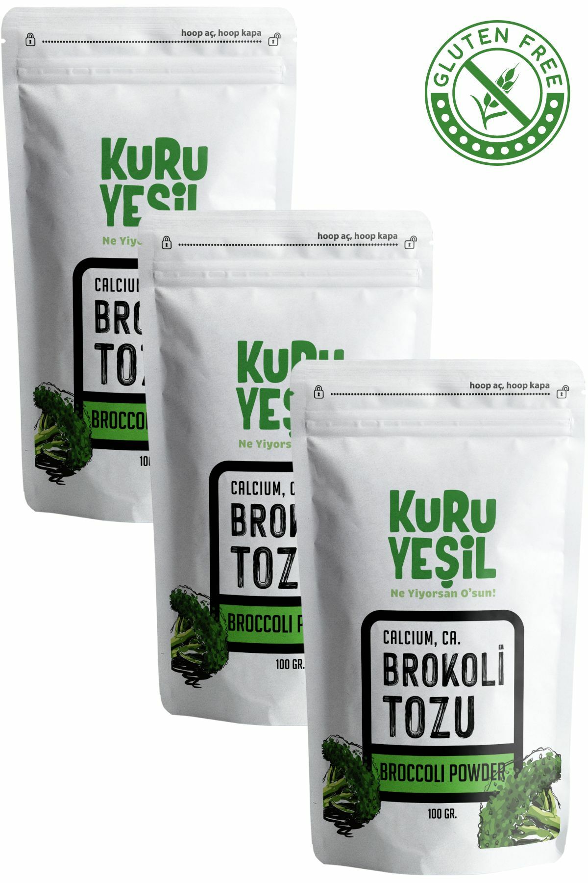 Yerli Brokoli Tozu 3'lü Paket 3x100 gr
