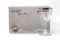 WestGlass W440113G Diamon Gold Kaplama Ayaklı Kahve Yanı Bardağı