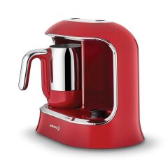 Korkmaz A861 Kahvekolik Twin Kahve Makinesi Kırmızı/Krom