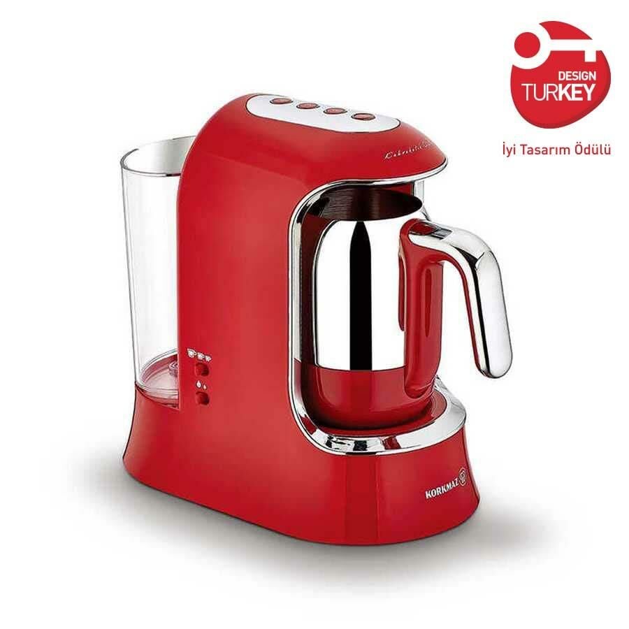 Korkmaz A862 Kahvekolik Aqua Kırmızı/Krom Kahve Makinesi