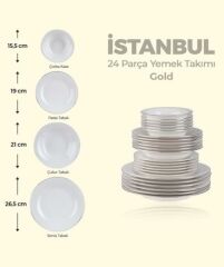 Acar 22-0003 İstanbul Gold 24 Prç Yemek Takımı