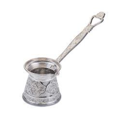 Kosova AYV-0041 No:4 Zambak Döküm Cezve Gümüş