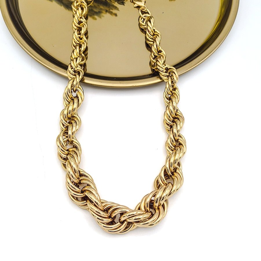 Özel Seri Vintage Kalın Burgu Gold Kolye (50cm)