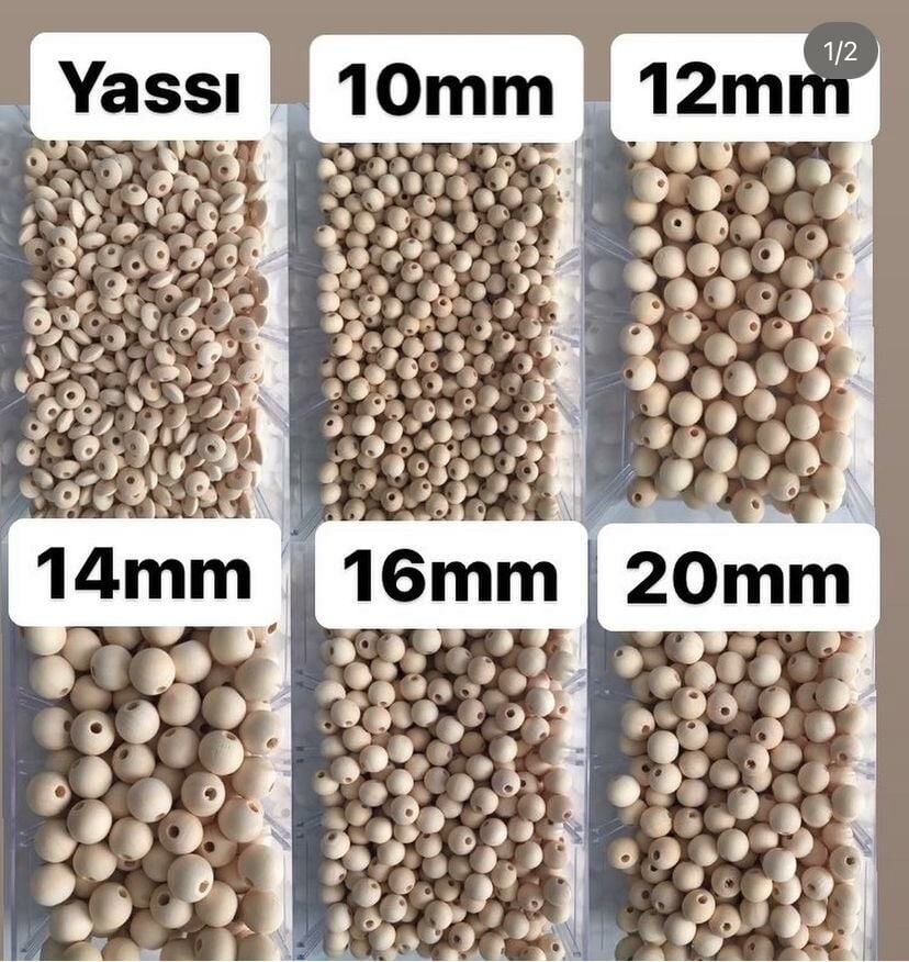 Ham Ahşap İthal Boncuk 1 adet