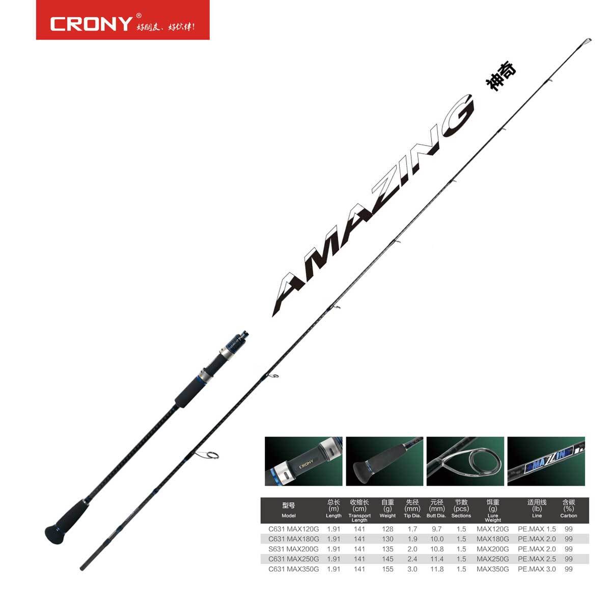 Crony Amazing 2 Spinning AMS-631 191 cm 200 gr Slow Jigging Kamış