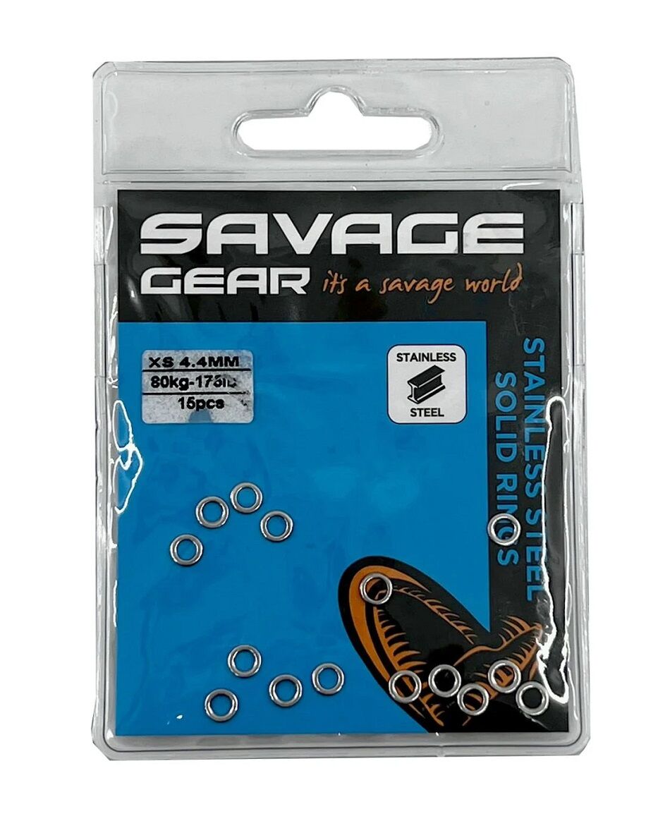 Savage Gear Solid Rings SS 15 Pcs XS 175LB 80KG