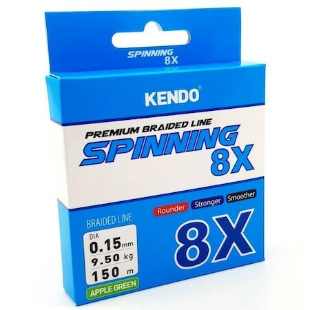 Kendo Spinning 8X Fighting 150 mt Örgü ip (Apple Green) 0,13 mm