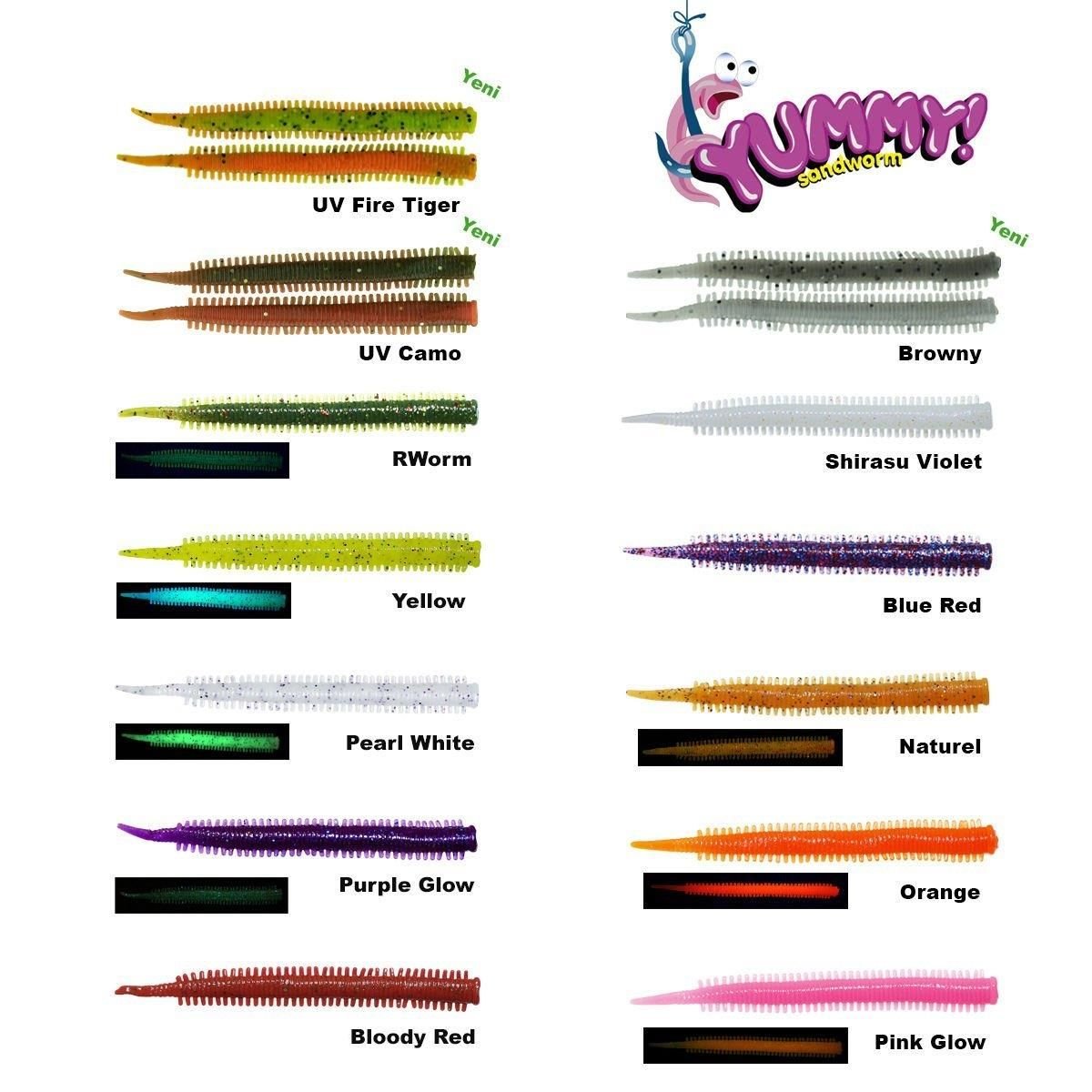 FUJIN Yummy Sandworm 7cm LRF Silikonu Pink Glow