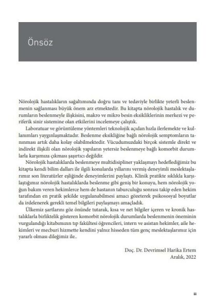 Nörolojik Hastalıklarda Nutrisyona Multidisipliner