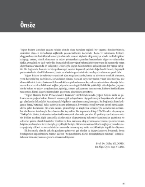 Yoğun Bakıma Farklı Pencerelerden Bakmak