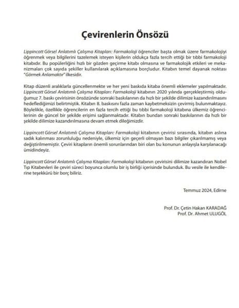 Lippincott Görsel Anlatımlı Çalışma Kitapları Farmakoloji