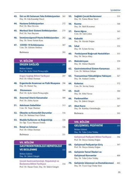 Çocuk Ergen Sağlığı ve Hastalıkları