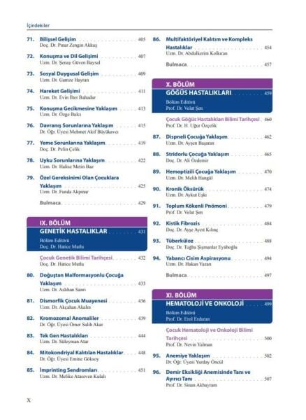 Çocuk Ergen Sağlığı ve Hastalıkları