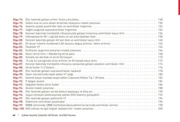 Çoktan Seçmeli Çözümlü 100 Örnek Acil EKG Yorumu