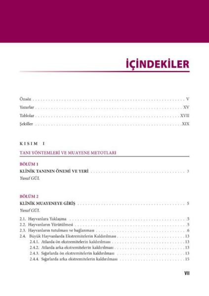 Veteriner İç Hastalıklarında Klinik Muayene ve Tanı Yöntemleri