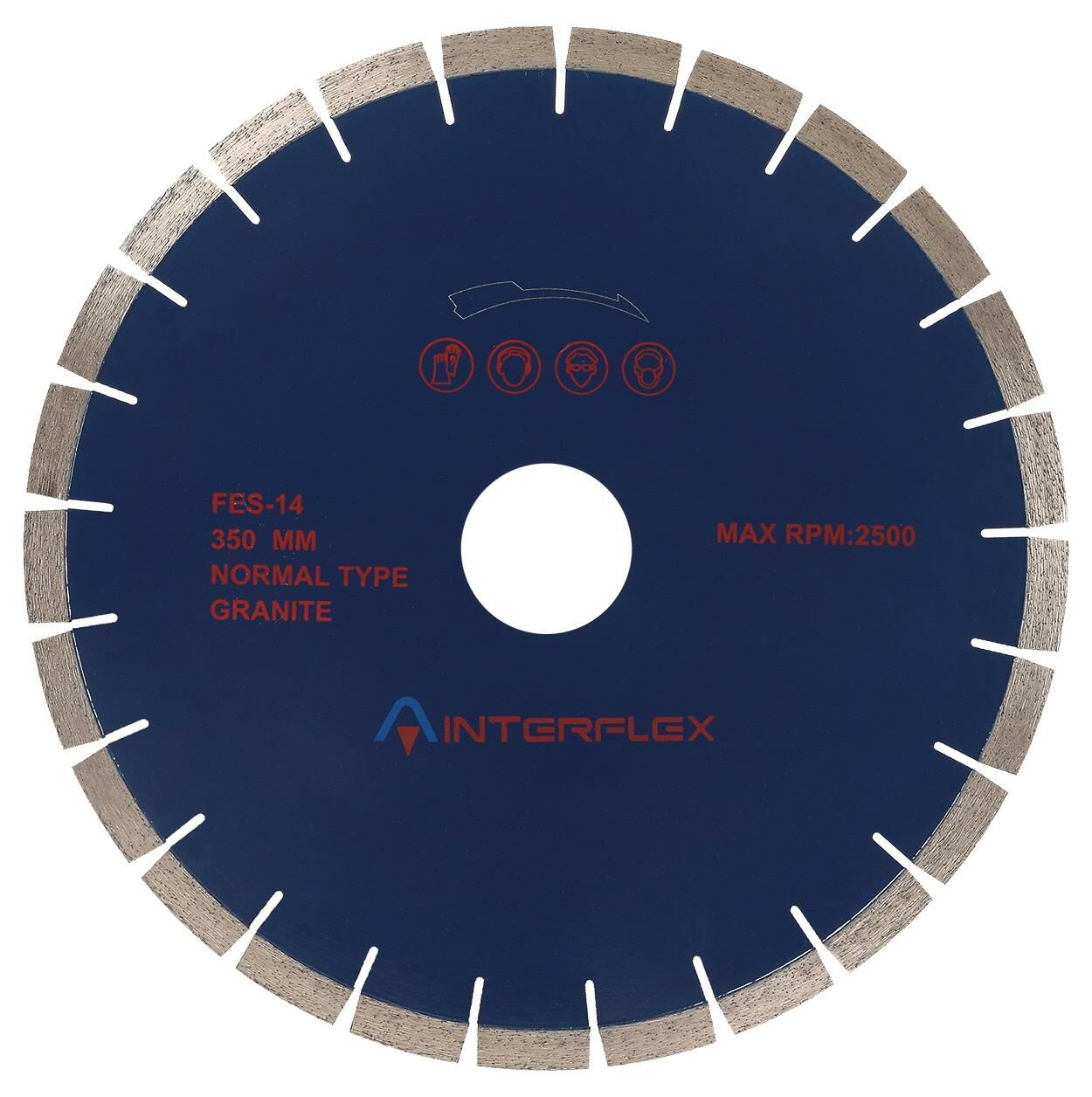 İnterflex Sessiz Blueline Granit Sulu Kesim Elmas Testere - 400 mm