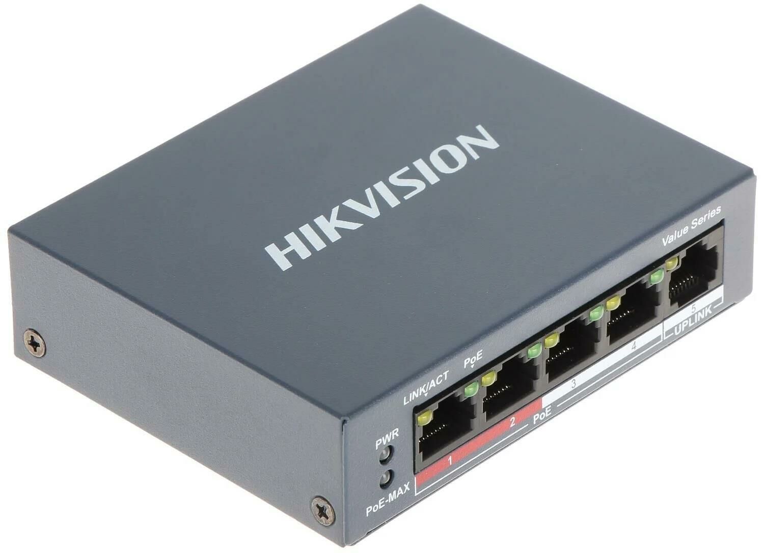 HIKVISION DS-3E0105P-E/M(B) 10/100 5 PORT POE SWITCH
