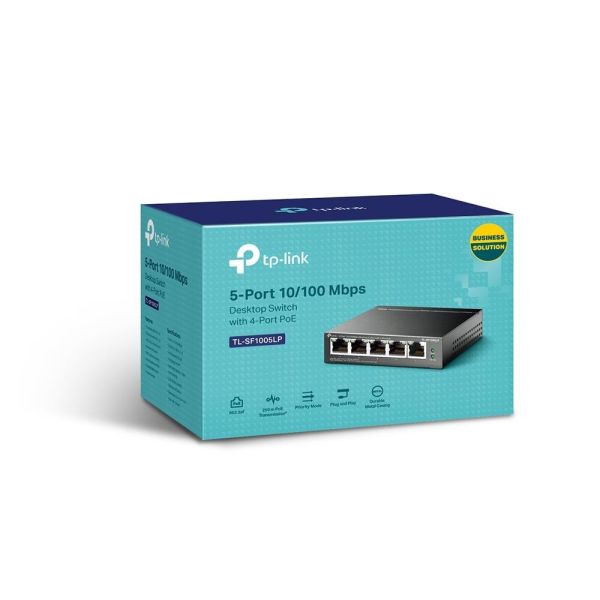 TP-Link TL-SF1005LP 5 Port 10/100 Mbps 4 Port PoE +1 Port Uplink Switch