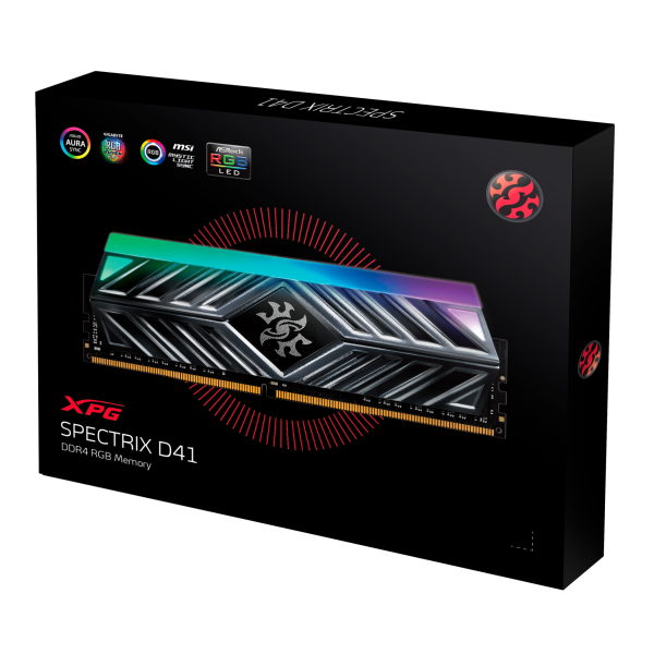 XPG Spectrix D41 RGB 8GB 3600 Mhz DDR4 CL18 1.35V AX4U36008G18I-ST41 Ram