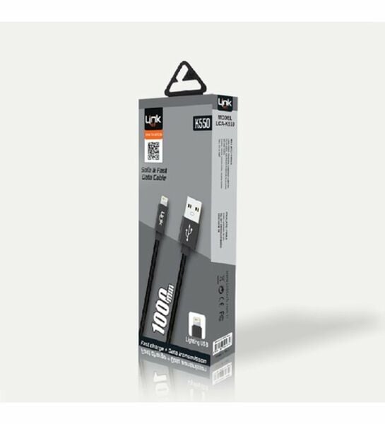Linktech K552 Safe Flexible 3A Type-C USB Şarj Kablosu Siyah