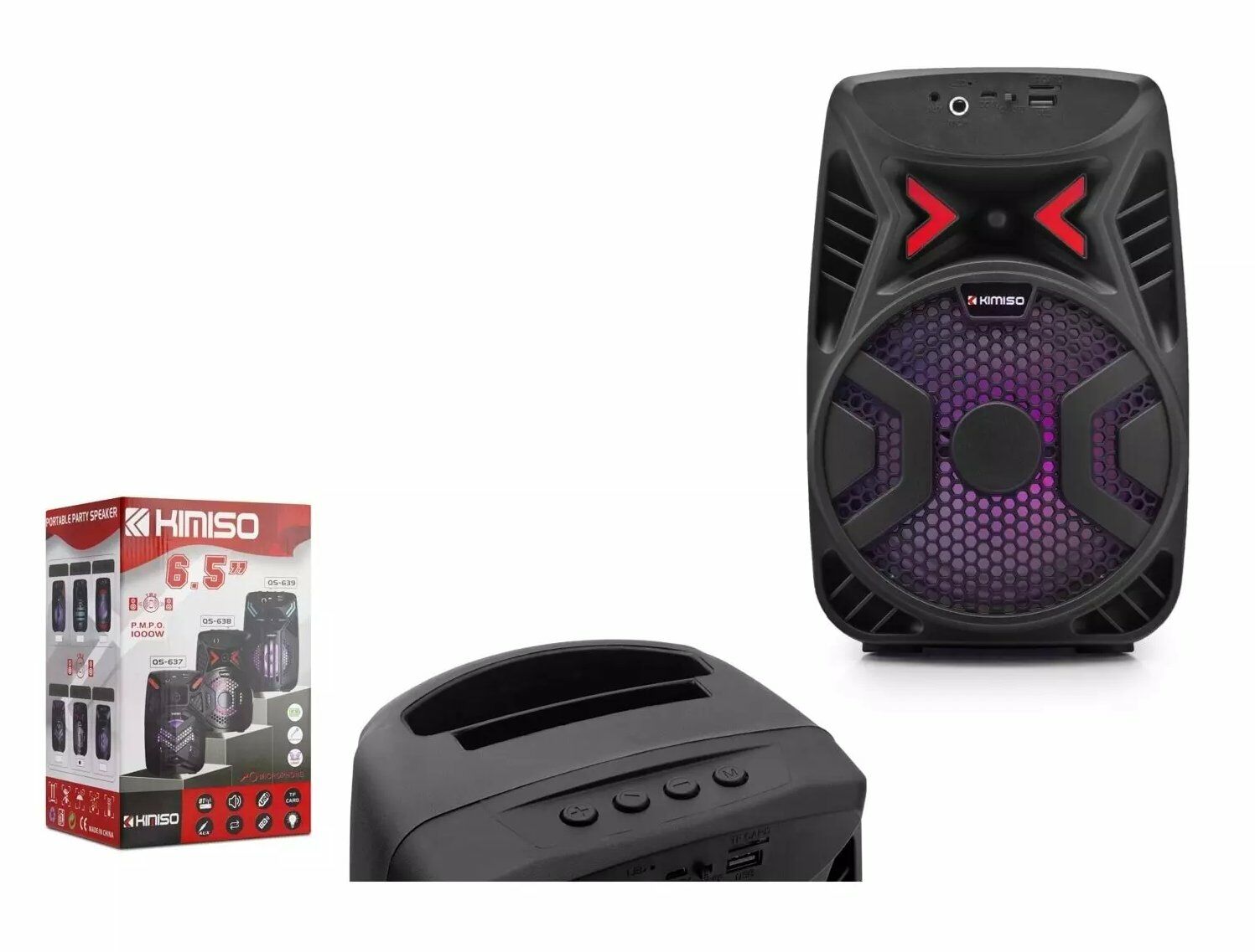 KIMISO QS638 6.5'' Taşınabilir Şarjlı Karaoke Bluetooth Hoparlör