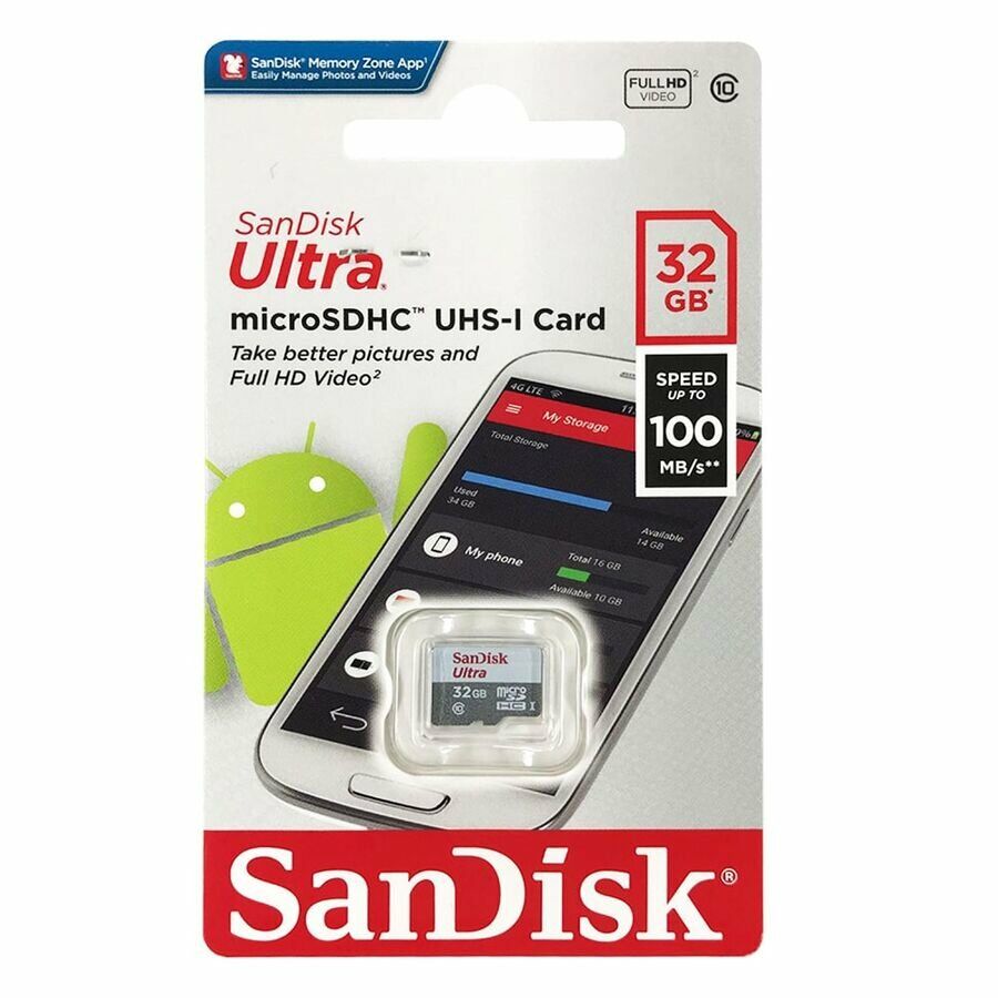 Sandisk Ultra microSDHC 32GB A1 Class 10 UHS-I Hafıza Kartı