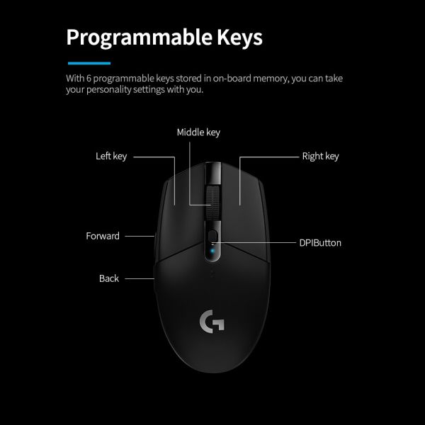 Logitech G304 Lightspeed Kablosuz Oyuncu Mouse - Siyah