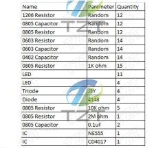 SMD Lehimleme Uygulama Kartı CD4017 NE555 - Demonte(Montesiz)