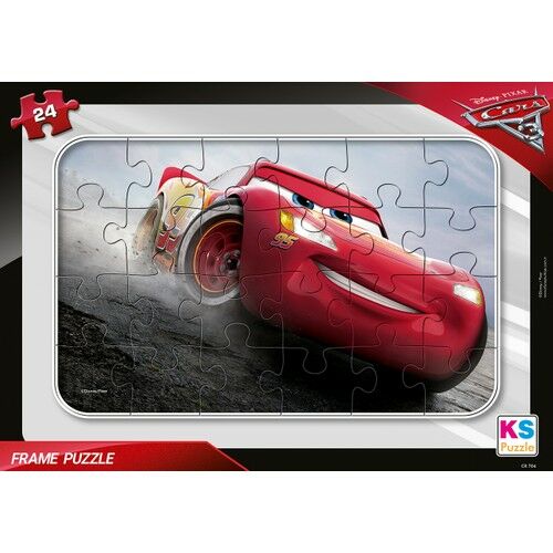 Ks Games Cars 24 Parça Frame Puzzle - Kırmızı - CR704