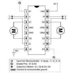 L293B Motor Sürücü Entegresi - DIP16 Kılıf