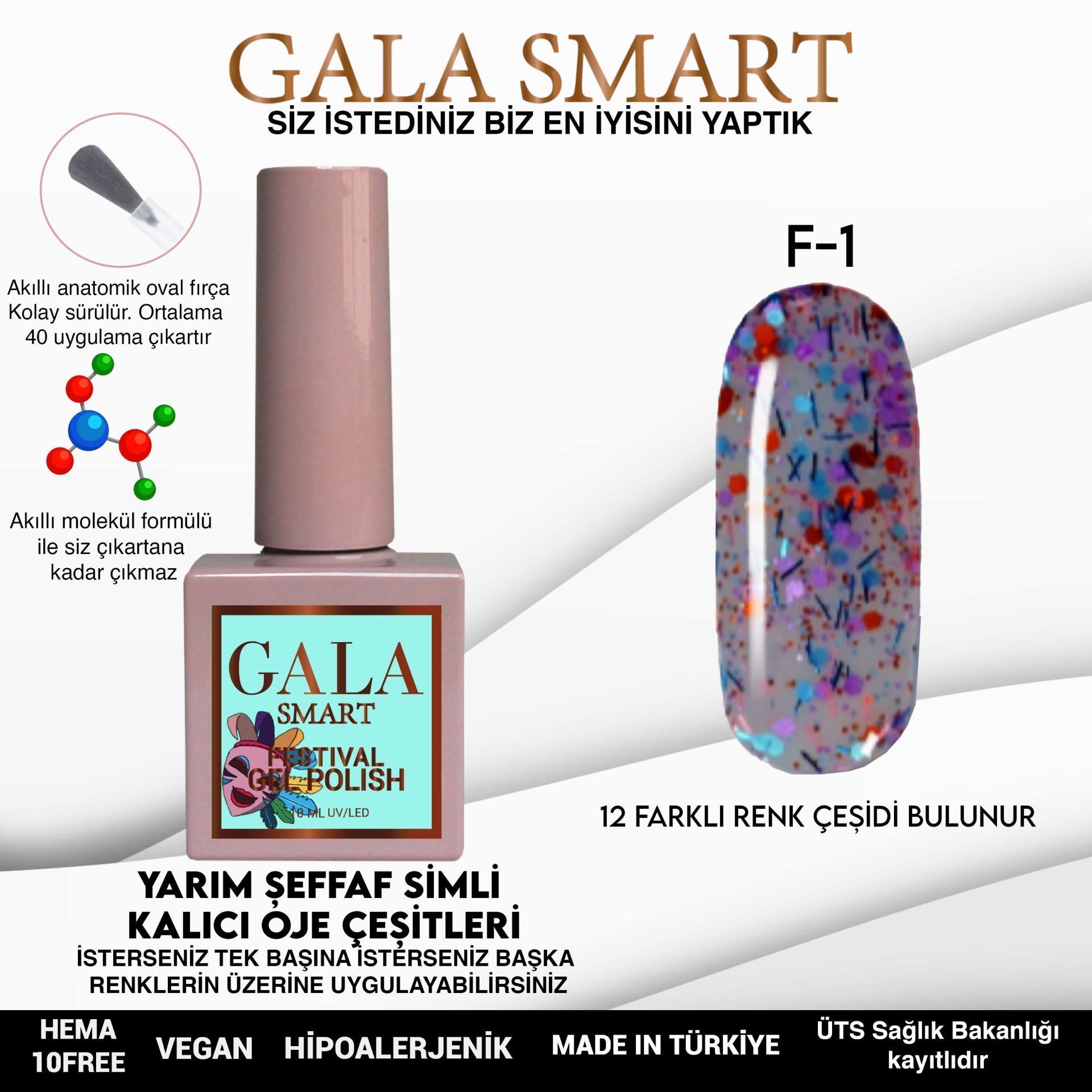 GALA SMART FESTİVAL KALICI OJE 10 ml F1