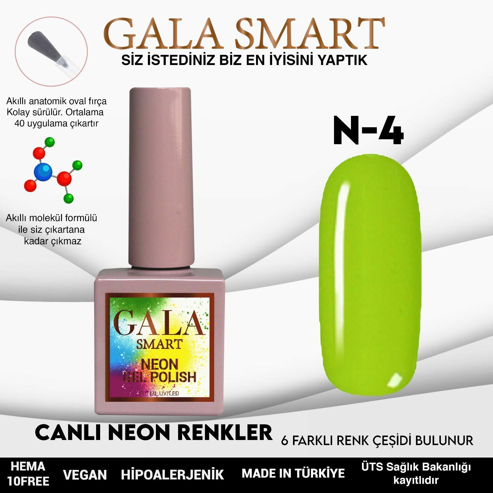 GALA SMART NEON KALICI OJE 10 ml N4