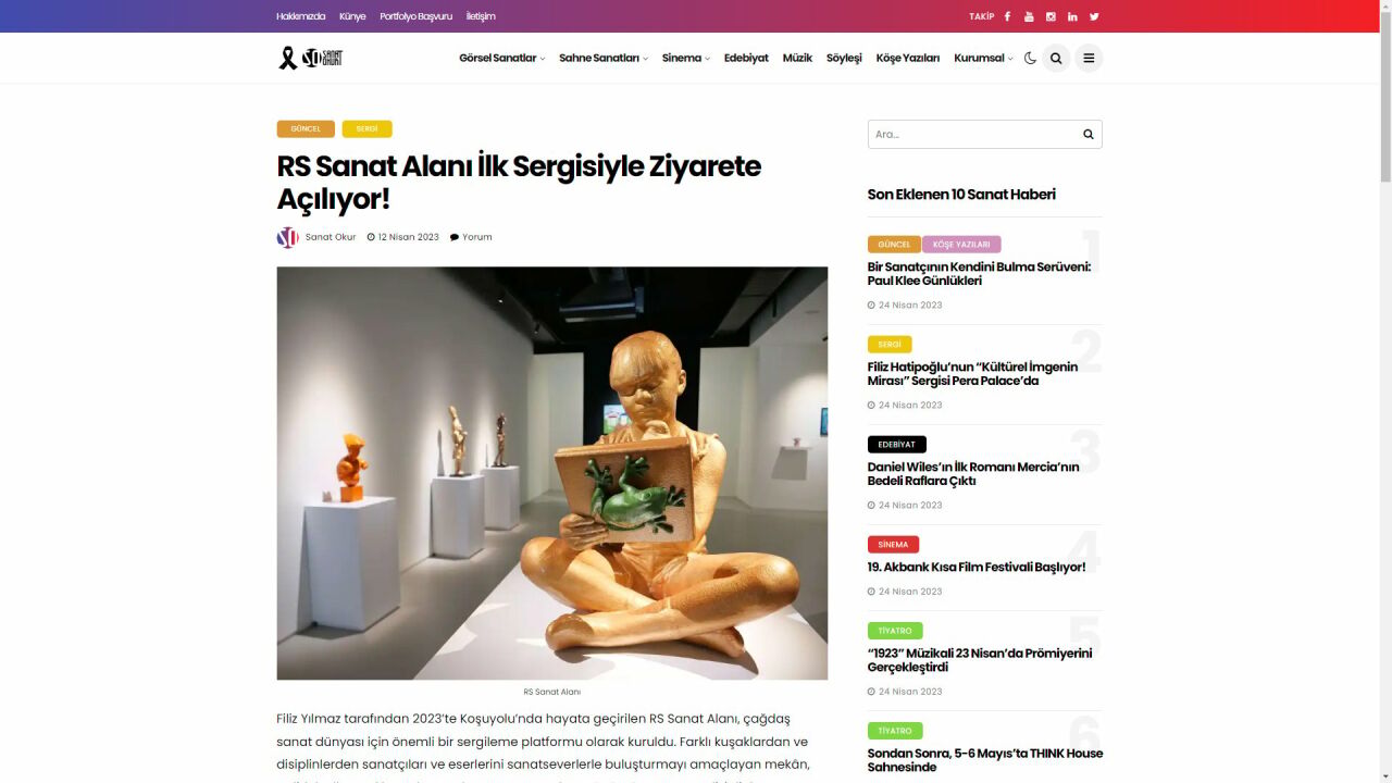 SANAT OKUR – RS Sanat Alanı İlk Sergisiyle Ziyarete Açılıyor!