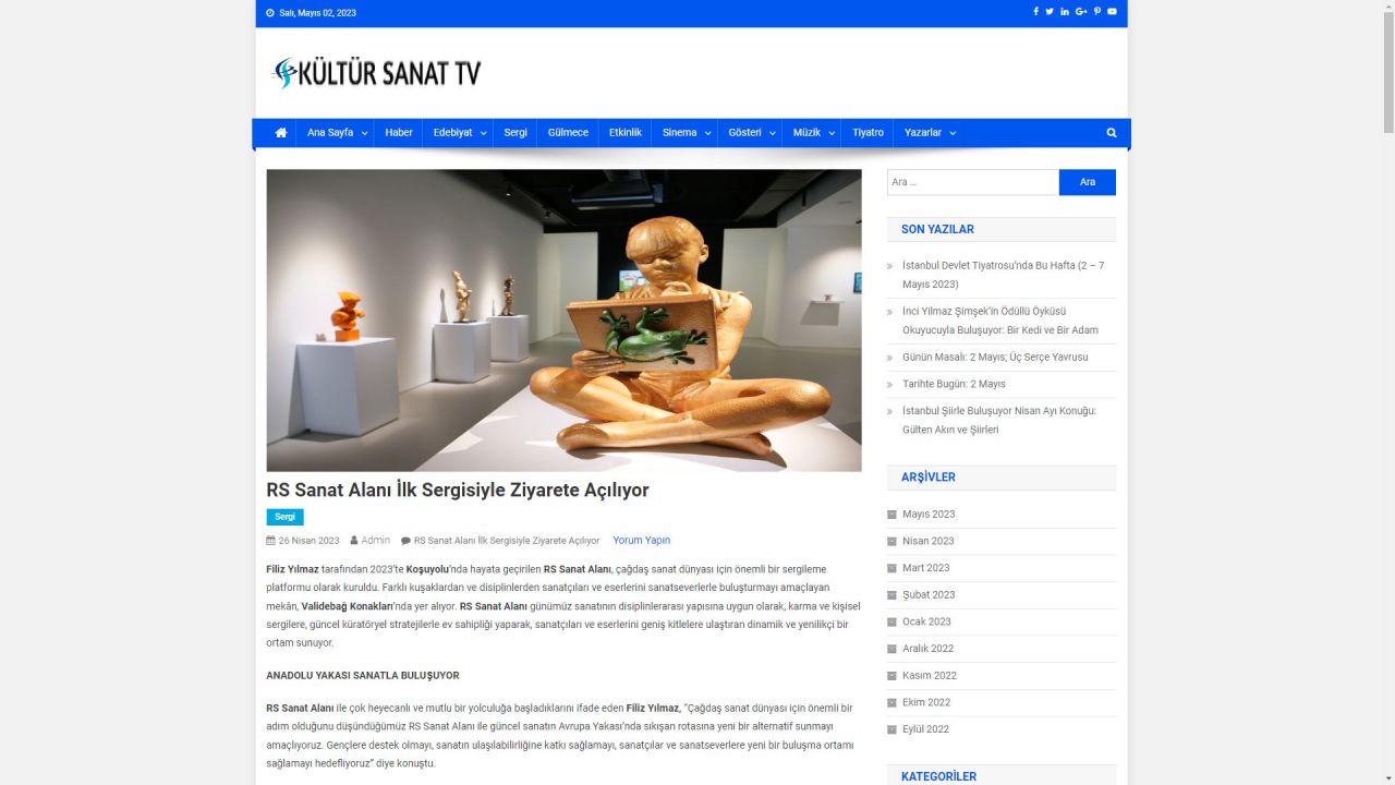 KÜLTÜR SANAT TV - RS Sanat Alanı İlk Sergisiyle Ziyarete Açılıyor