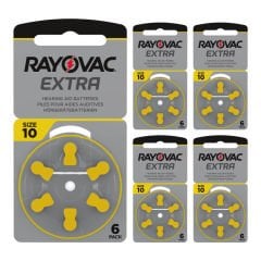 Rayovac Extra 10 Numara İşitme Cihazı Pili (5 Paket x 6 Adet = 30 Adet Pil)