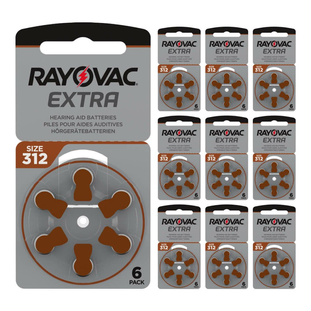Rayovac Extra 312 Numara İşitme Cihazı Pili (10 Paket x 6 Adet = 60 Adet Pil)
