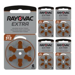 Rayovac Extra 312 Numara İşitme Cihazı Pili (5 Paket x 6 Adet = 30 Adet Pil)